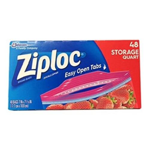 Ziploc 00310 Double Zipper Storage Bag, 7" W x 77/16" L Overstock